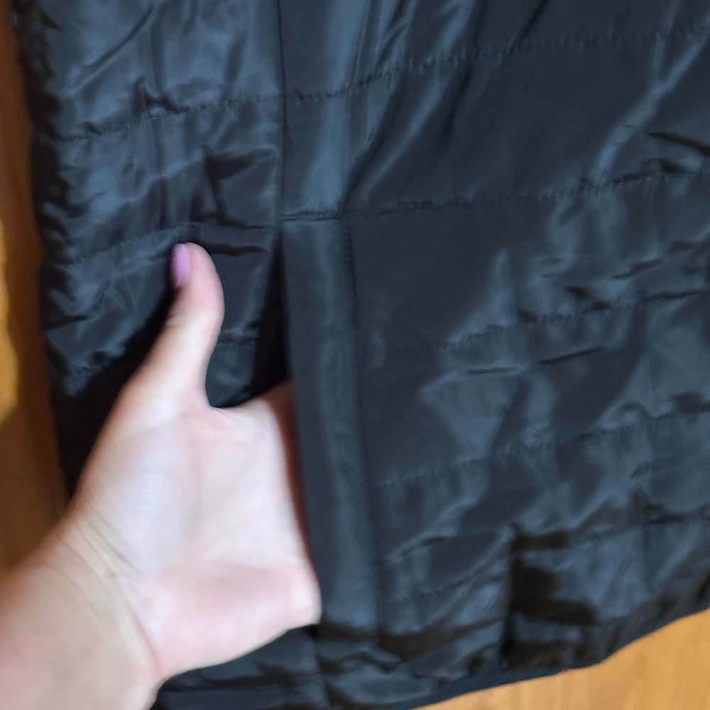 Edgar + Ash Black Hooded Vest‎ sz 2XL quilted puffer. Green lid bin - Picture 2 of 8